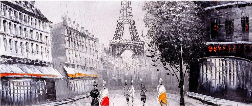 Tablou - Pictură în ulei, Paris (120x50 cm)