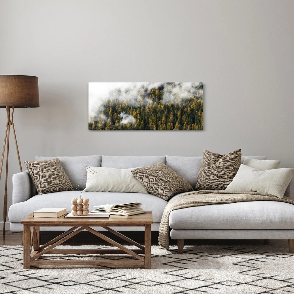 Tablou - Pădure în nori (120x50 cm)