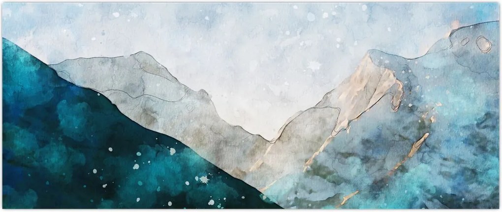 Tablou - Munte desenat (120x50 cm)