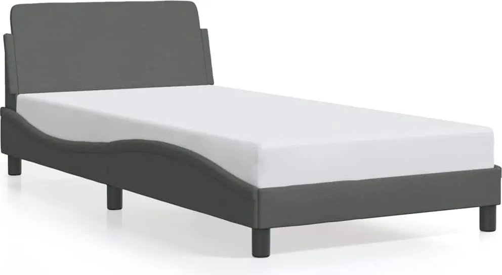vidaXL Cadru de pat, Dover, gri închis, 100x200 cm, textil