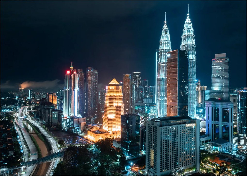 Tablou - Noaptea în Kuala Lumpur (70x50 cm)