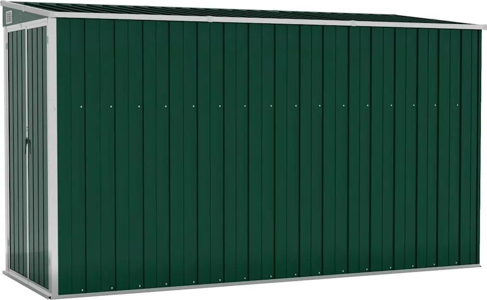 vidaXL Șopron grădină/montaj perete verde 118x288x178 cm oțel zincat