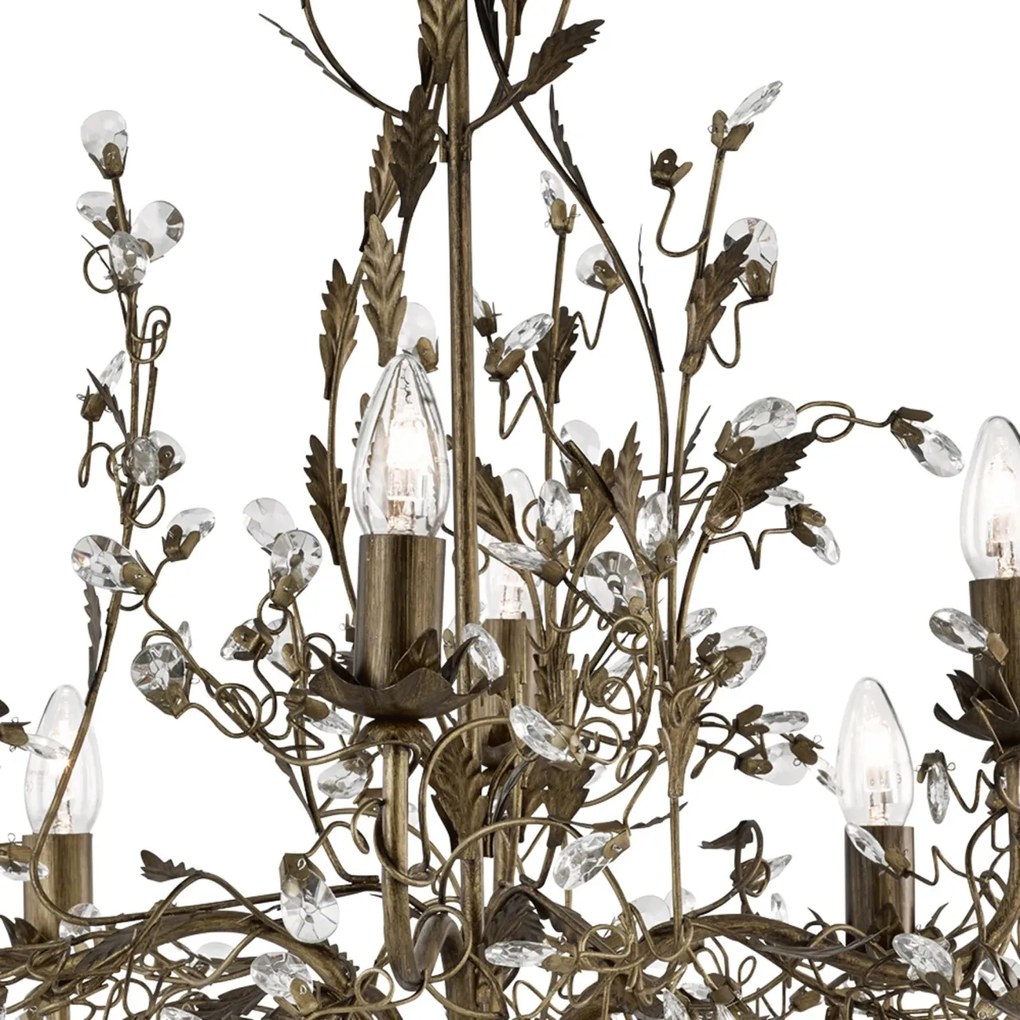 Lustra decorativa stil clasic Almandite 8L maro auriu 2498-8BR SRT