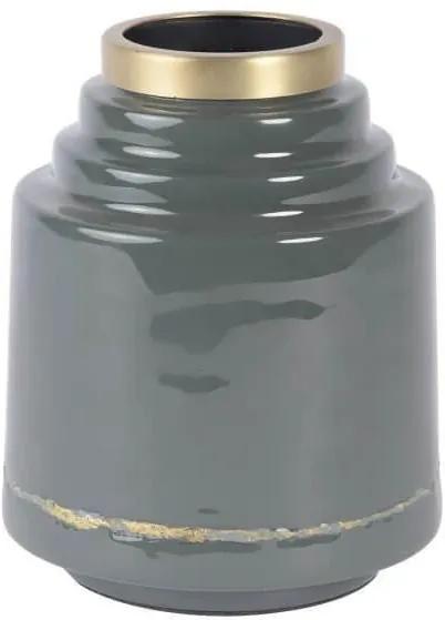 Vaza Gri din Metal OLIA - Metal Gri Lungime(15 cm) x latime( 15 cm) x Inaltime( 24 cm)