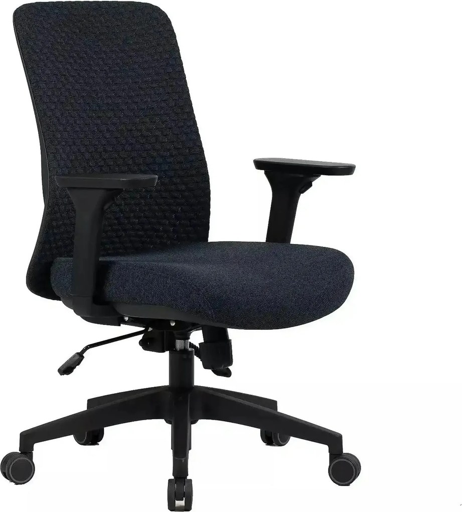 Scaun de birou Q-744, negru, stofa clasica/plasa, 62x50x91/101 cm