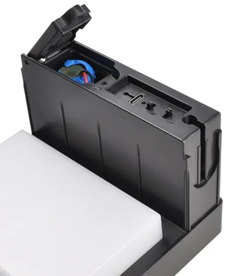 Lampă LED solară cu senzor Solight WO7202 PALERMO LED/5W/2000mAh IP54 negru