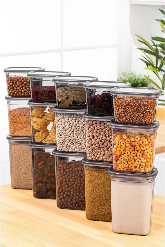 Set cutii de depozitare (15 piese), Hermia, Culoare: Antracit