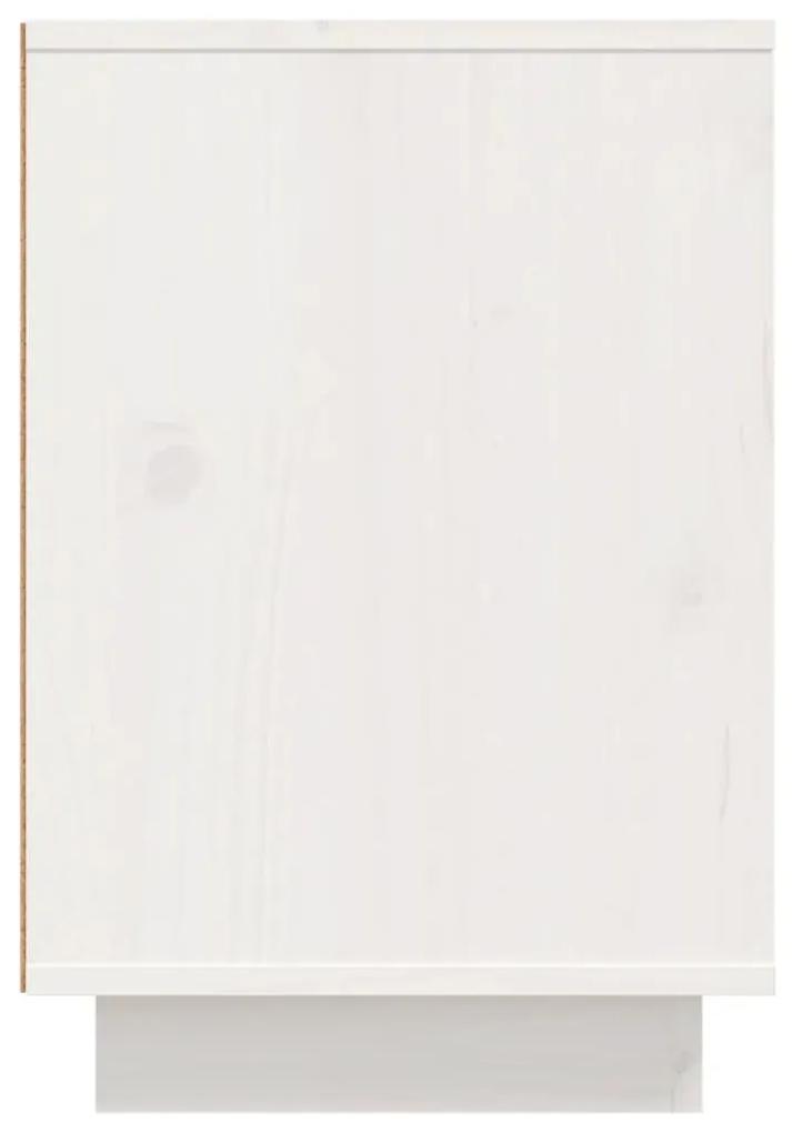 Noptiera, alb, 50x34x50 cm, lemn masiv de pin 1, Alb