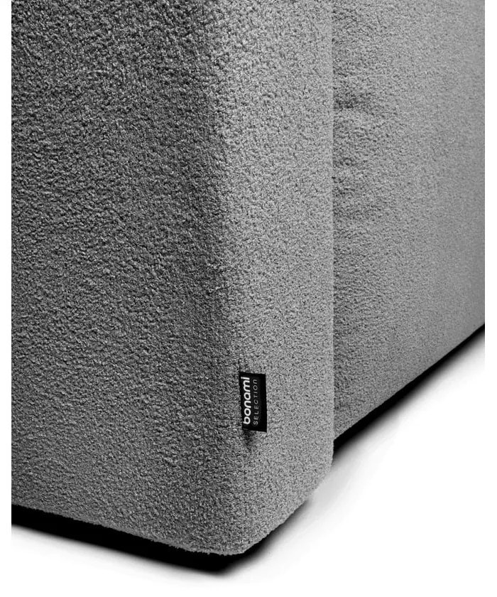 Colțar gri extensibil cu tapițerie din țesătură bouclé (cu colț pe partea dreaptă) Quinoa – Bonami Selection