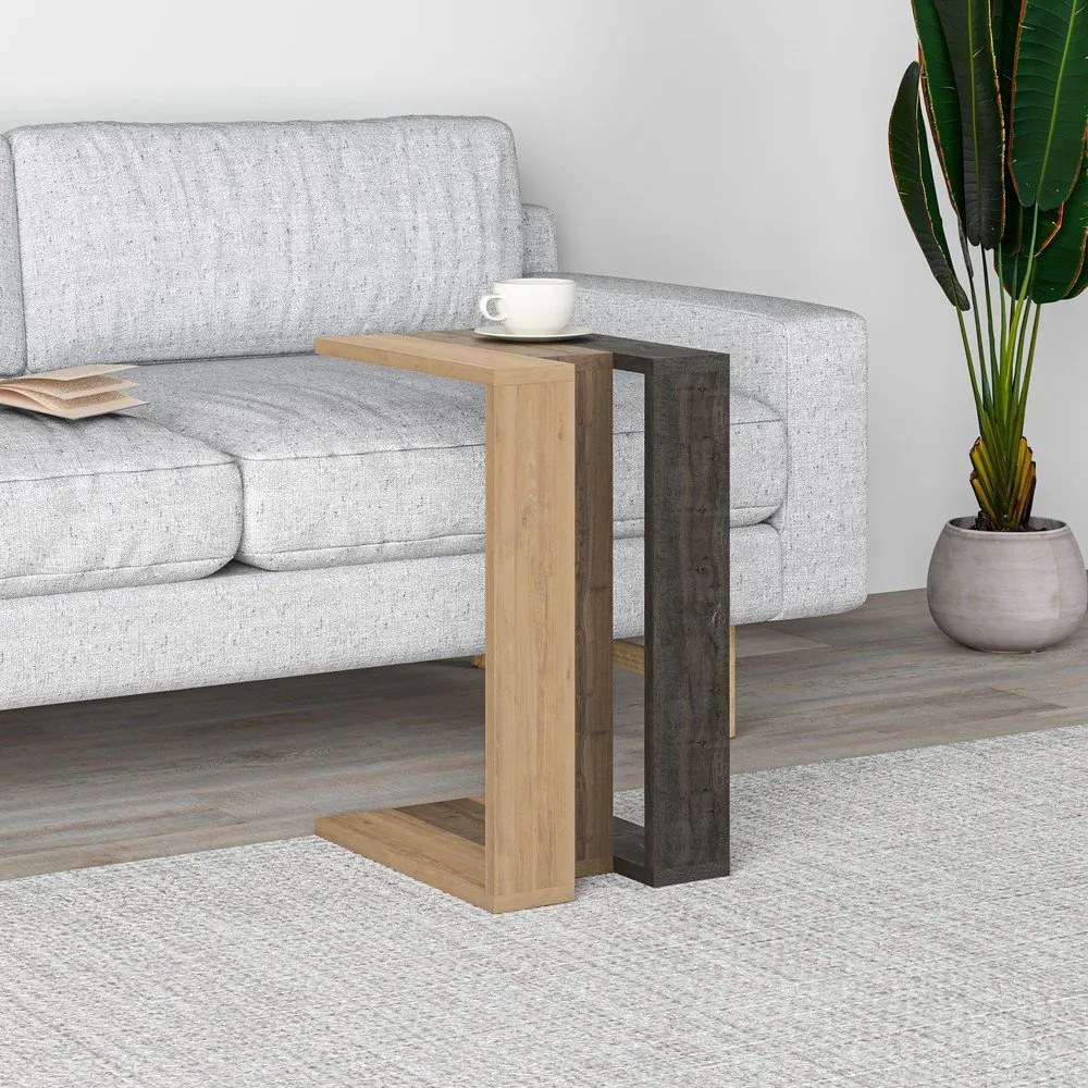 Măsuță auxiliară cu aspect de lemn de stejar 40x30 cm Macha – Marckeric