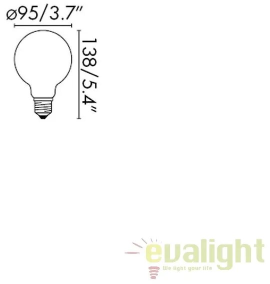 Bec LED E27 DIMABIL G95 LED 8W 2700K 17482