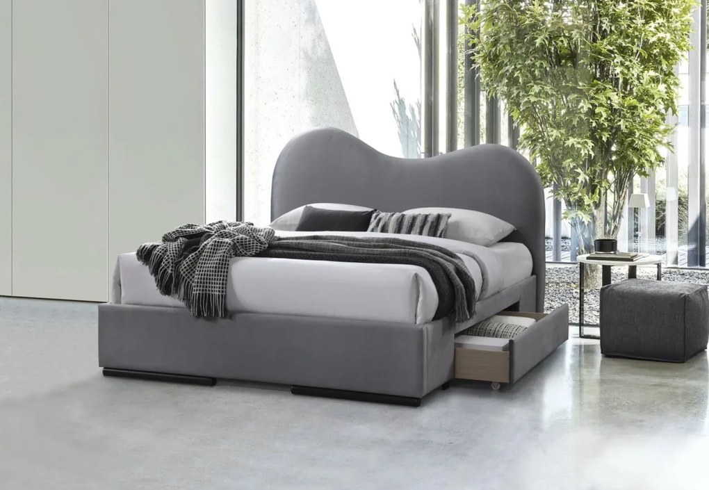 Pat Amber velvet gri 160x200 cm
