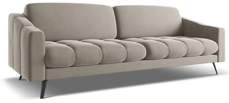 Canapea bej cu tapițerie din catifea 238 cm Nalu – Makamii