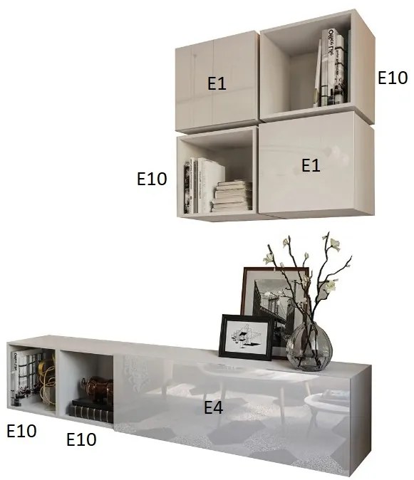 Mobilier living Berny 43 (alb + alb lucios). 1041461