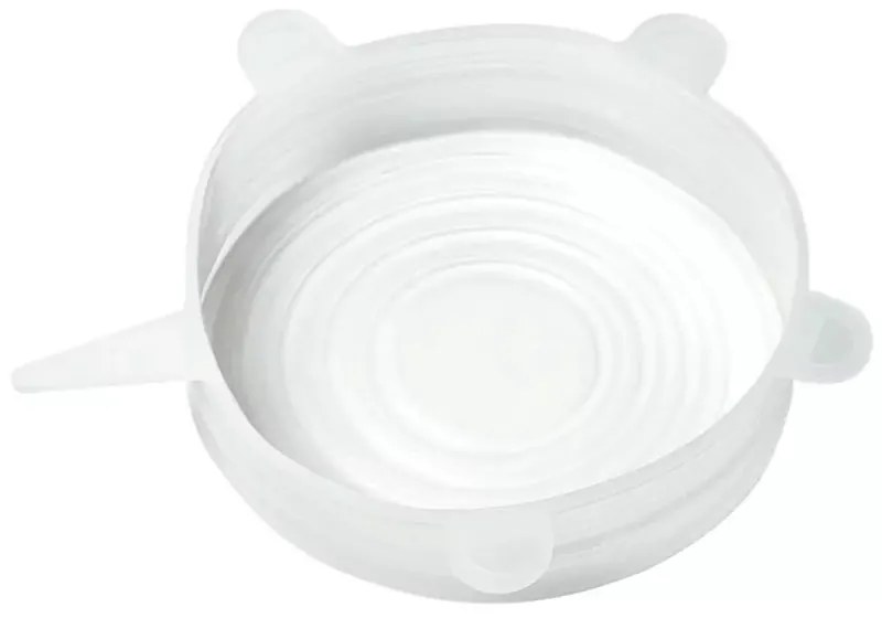 Set 6 capace din silicon Kinghoff KH 1902, -40 pana la 230°C, Etanse, Reutilizabile, Universale, Transparent