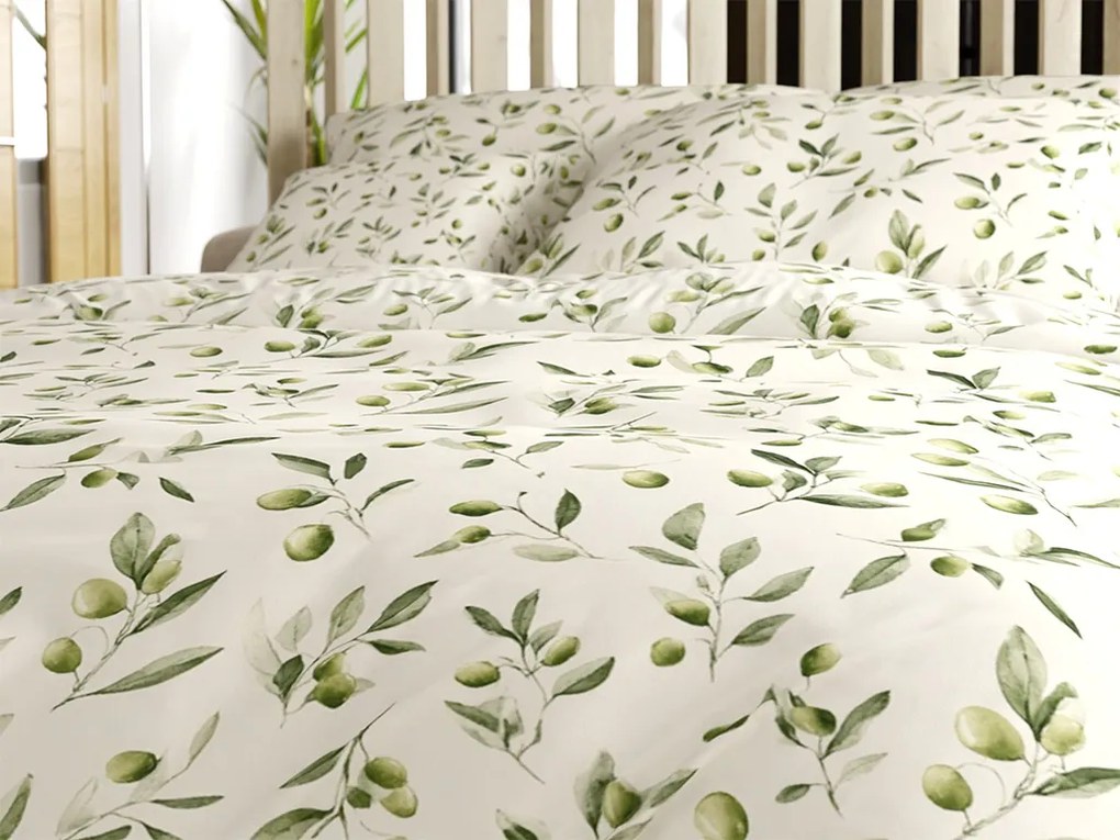Lenjerie de pat din bumbac OLIVE POLY verde Dimensiune lenjerie de pat: 2 buc 70 x 90 cm | 200 x 220 cm