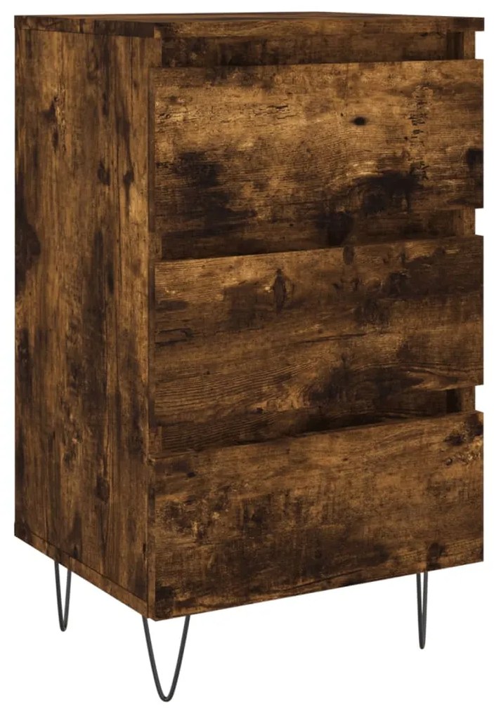 826934 vidaXL Noptieră, stejar fumuriu, 40x35x69 cm, lemn compozit