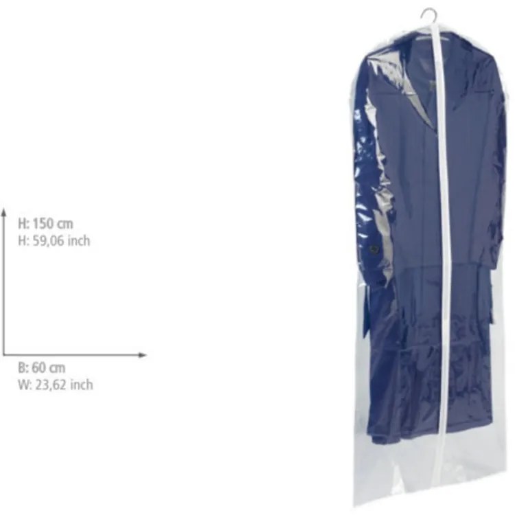 Husă transparentă haine Wenko Transparent, 150 x 60 cm