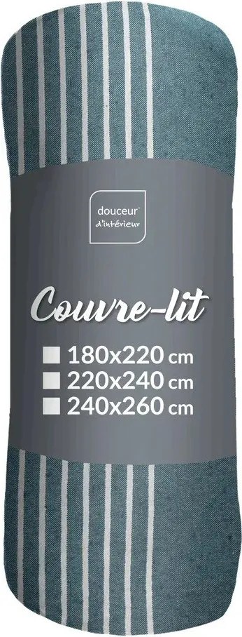 Cuvertură albastră 220x240 cm Adele – douceur d'intérieur