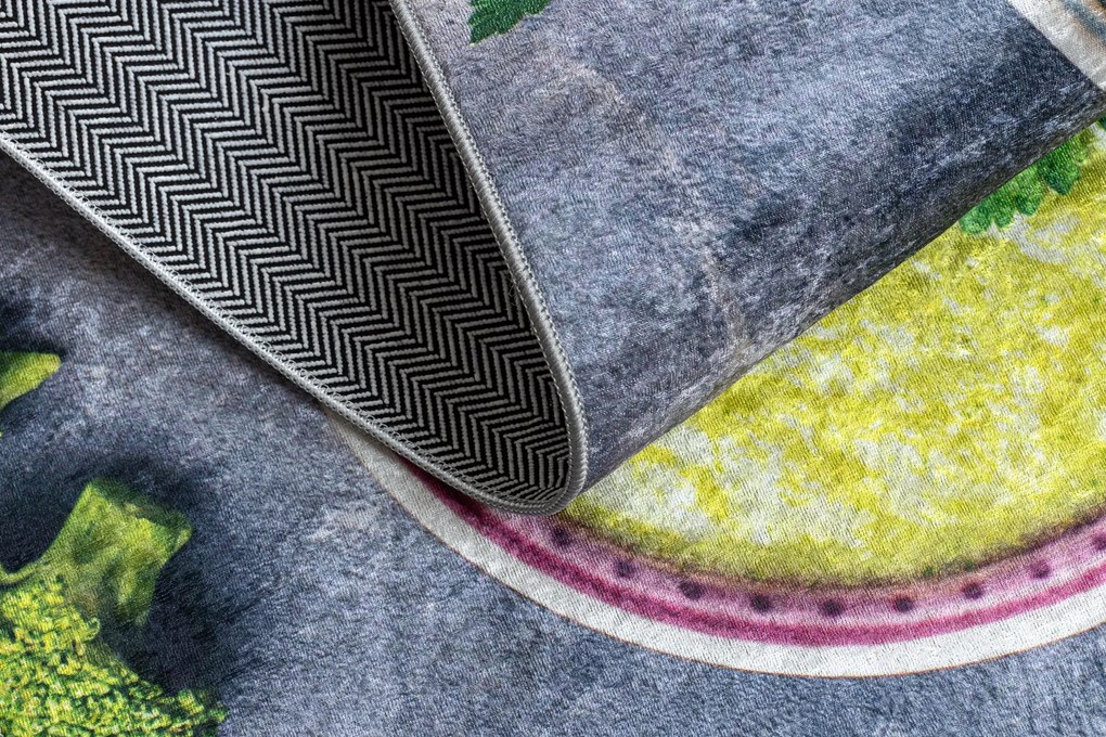 ANDRE 33290 covor lavabil Sosuri bucatarie anti-alunecare - gri / galben