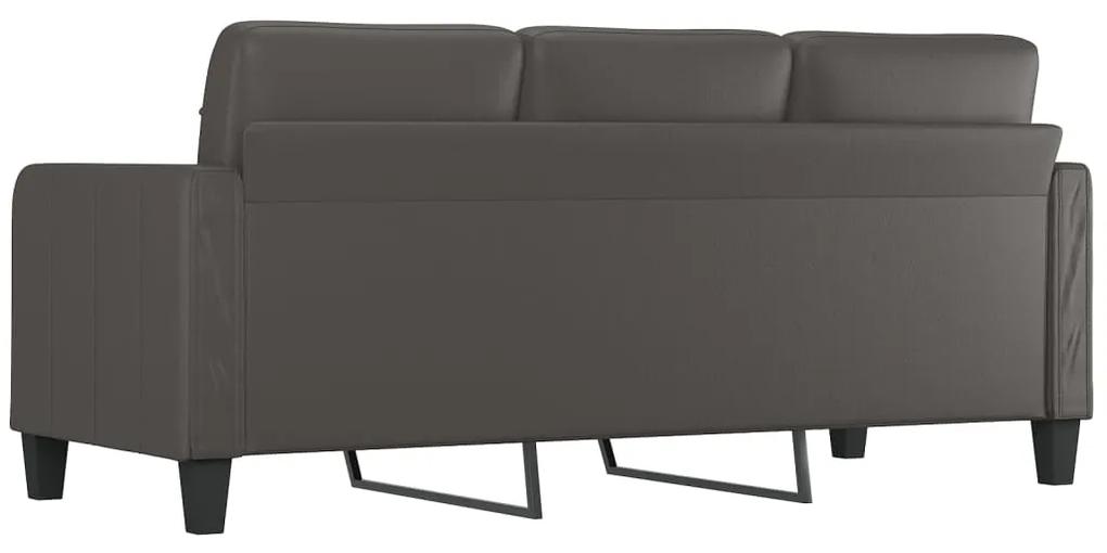 Canapea cu 3 locuri, gri, 180 cm, piele ecologica Gri, 198 x 77 x 80 cm