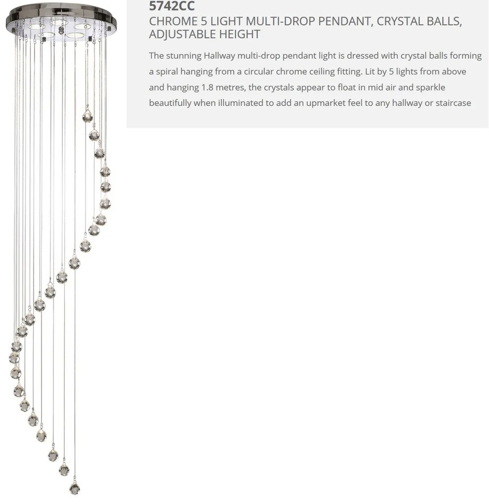 Lustra cristal casa scarii design modern Hallway 5L 5742CC SRT