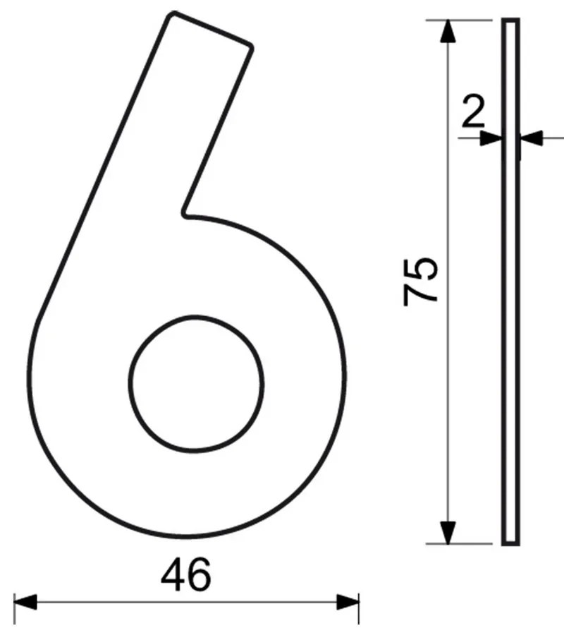 Numărul casei 6", RN.75L, negru"