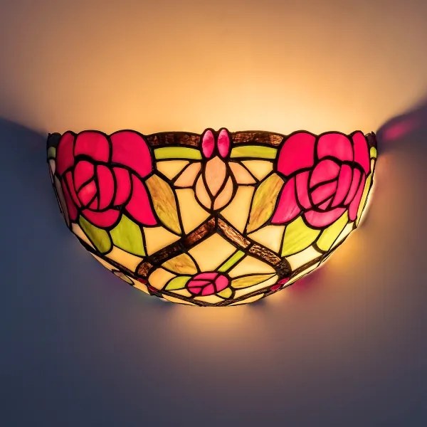 Brilagi - Aplică de perete Tiffany cu vitralii GARLAN 1xE14/40W/230V