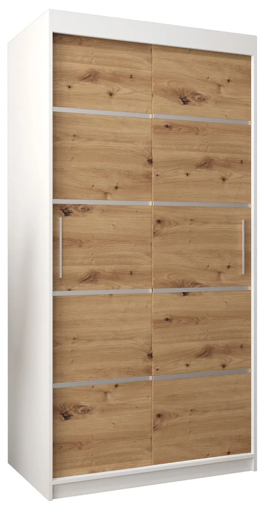 Dulap de haine 100 cm Verika 1 100 (alb + stejar artisan). 1063673