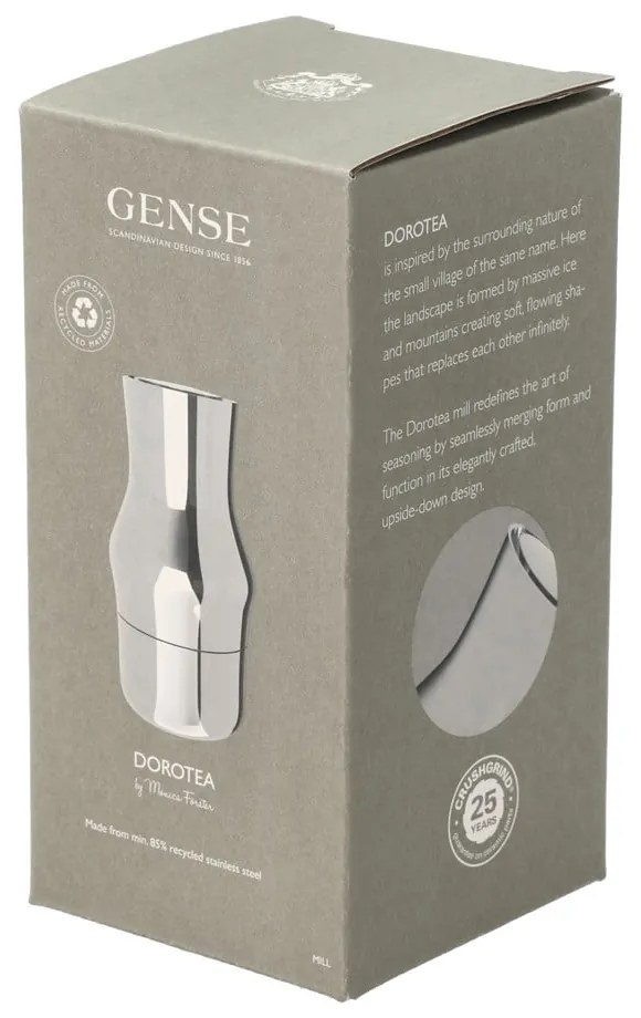 Râșniță argintiu-lucios din oțel inoxidabil Dorotea – Gense