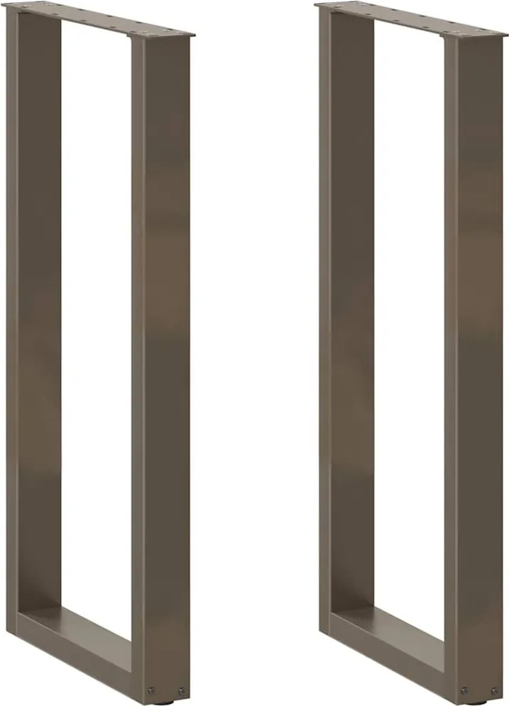 vidaXL Picioare de masă de bar în formă de U, 2 buc., oțel natural, 50x(100-101) cm