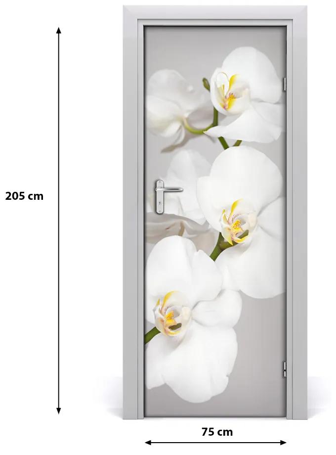 Autocolante pentru usi Wall decal USI autocolant alb orhidee