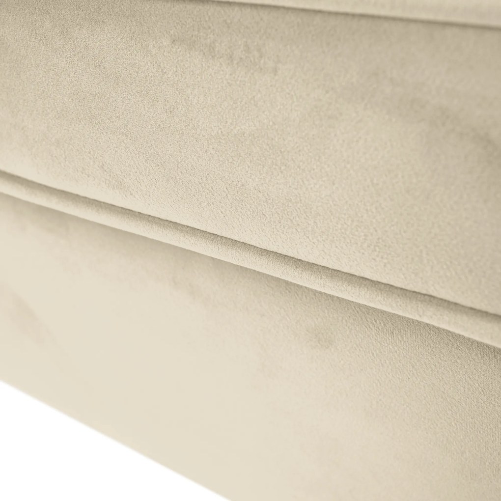 Canapea cu 3 locuri de design, ţesătură Velvet bejgold crom auriu, EZIO TYP 3
