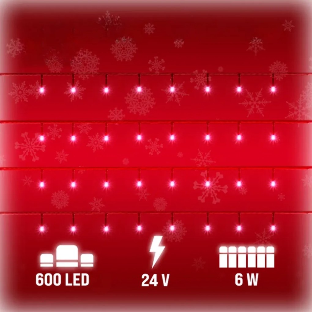 Șir luminos de Crăciun SIMPLE, 60m, alb rece Monzana