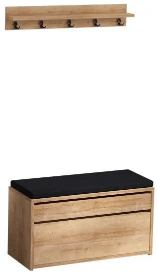 Cuier de perete BOBY 15x80 cm + pantofar 42x80 cm maro/negru