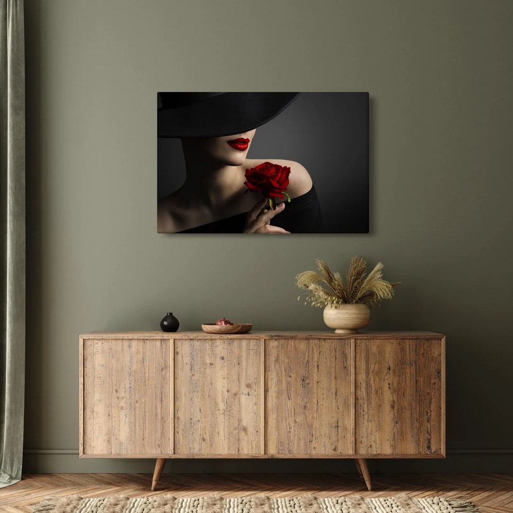 Tablou - Femeia cu flori (90x60 cm)