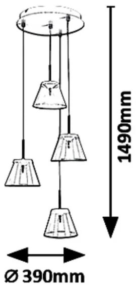 Rabalux 5032 - Lustră LED pe cablu AVIANA 4xLED/6W/230V