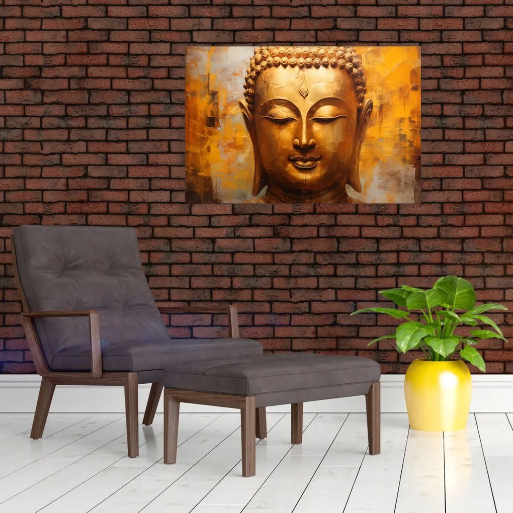 Tablou - Buddha, pictură în ulei (90x60 cm)