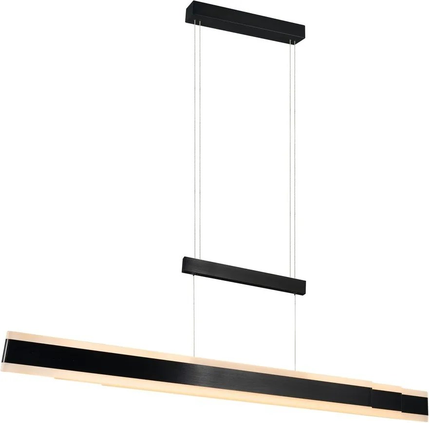 Lustră negru-mat LED cu abajur din metal Arcola – Trio