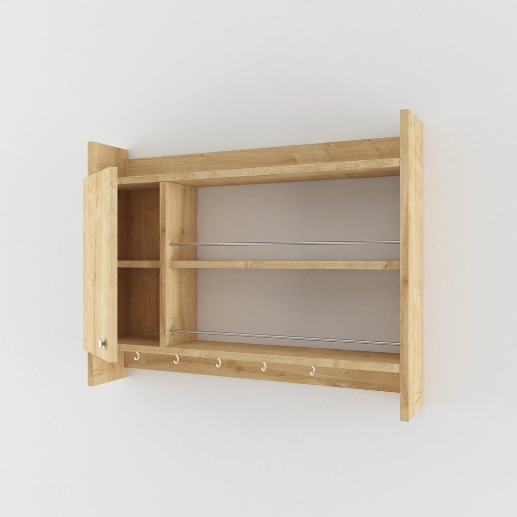 Raft KNERR, stejar, PAL melaminat, 85x15x65 cm