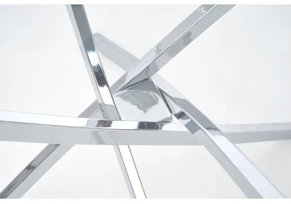 Masă de dining ESTEN, transparent/argintiu