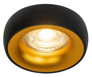 Set de 6 spoturi încastrate de design negre cu interior auriu - Mooning