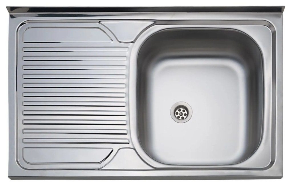 Chiuveta Sanq, 1 Cuva dreapta, Inox lucios, pe masca, 80 x 50 cm