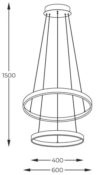 Lustră LED pe cablu Zuma Line 18140GD-2 BRENO LED/50W/230V 3000/4000/6000K
