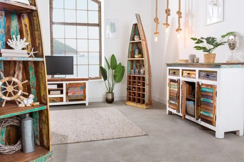 Comoda design vintage, Shabby Chic Jakarta 160cm, white wash