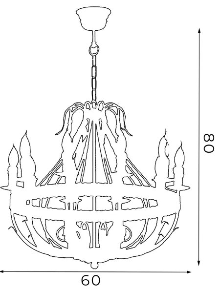 Lustra cu lant LOARA 10xE14/60W/230V