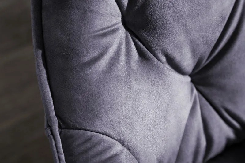 Set 2 scaune moderne Milano catifea gri