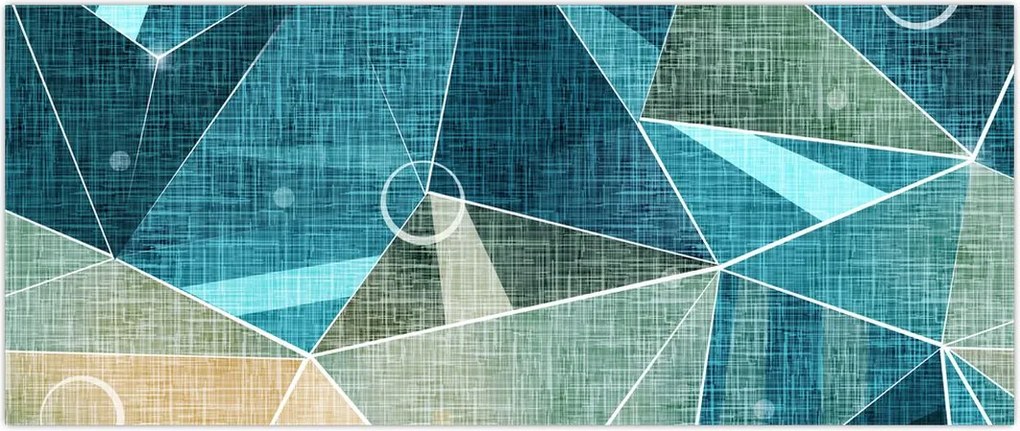 Tablou - Abstract turcoaz (120x50 cm)