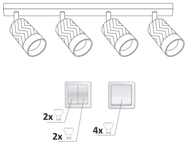 Spot ARRAS 4xGU10/10W/230V negru