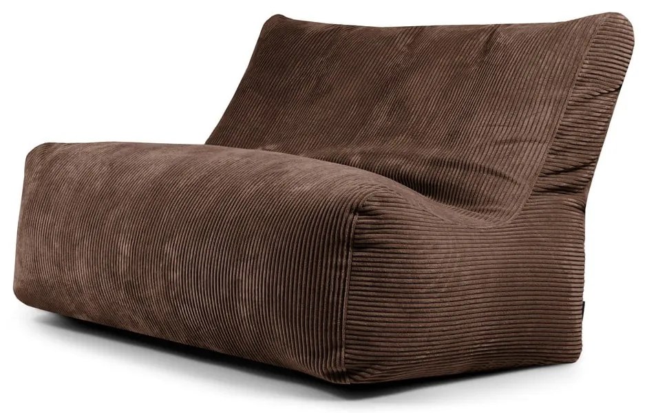 Fotoliu bean bag maro închis cu tapițerie din catifea reiată Sofa Seat Lounge – SLOWDOWN
